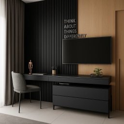 Painel Ripado Preto Fosco Und - 1