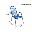 Ver imagem 3 de Cadeira de Cordinha Jardim Fio Pvc Infantil para Criança Conforto Descanso Pés em Aço Cor Azul