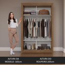 Ver imagem 6 de Guarda-roupa Solteiro 2 Portas de Correr com Espelho Rustic/preto Milano Madesa