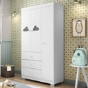Ver imagem 2 de Guarda Roupa Infantil Ane 3 Portas e 3 Gavetas Branco - Phoenix Baby