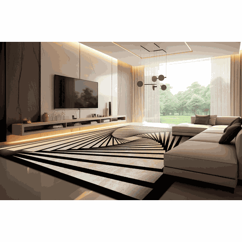 Tapete Rayza Marbella Cyclone Black Maaya 0.60m X 1.80m