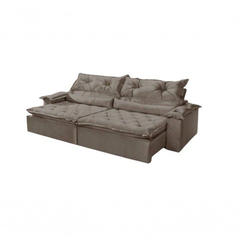 Sofá Sparta Retrátil e Reclinável 220cm - Bege