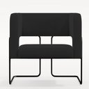 Ver imagem 3 de Poltrona Decorativa Scarlett D02 Base de Aço Preto Veludo Preto B-300 - Lyam Decor