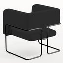 Ver imagem 7 de Poltrona Decorativa Scarlett D02 Base de Aço Preto Veludo Preto B-300 - Lyam Decor