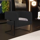 Ver imagem 2 de Poltrona Decorativa Scarlett D02 Base de Aço Preto Veludo Preto B-300 - Lyam Decor