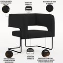 Ver imagem 4 de Poltrona Decorativa Scarlett D02 Base de Aço Preto Veludo Preto B-300 - Lyam Decor