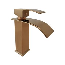Torneira Misturador Monocomando Baixa de Banheiro Lavabo Bronze - Tubrax - 1