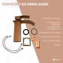 Ver imagem 6 de Torneira Misturador Monocomando Baixa de Banheiro Lavabo Bronze - Tubrax