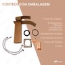 Torneira Misturador Monocomando Baixa de Banheiro Lavabo Bronze - Tubrax - 6