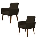 Ver imagem 1 de Kit 2 Poltronas Decorativa Nina Cadeira Escritório Brunaldi:marrom