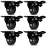 Kit 6 Rodinhas Giratória Refoçada 40mm Black com Trava e com Rolamento Anti Risco 200kg para Moveis - 1