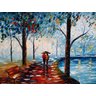 Quadro Pintura Tela luz guarda chuva amante carregam 5271: 60cm (A) x 120cm (L) - 3