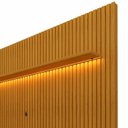 Ver imagem 3 de Rack Requinte Pés Madeira com Painel Ripado Nobre 230cm LED TV 85 Polegadas Gelius Naturale/Off