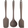 Kit Utensílios Silicone Talheres De Silicone Para Cozinha Colher Concha Espátula Cinza - 1