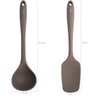 Kit Utensílios Silicone Talheres De Silicone Para Cozinha Colher Concha Espátula Cinza - 4