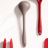 Kit Utensílios Silicone Talheres De Silicone Para Cozinha Colher Concha Espátula Cinza - 5