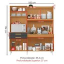Ver imagem 3 de Kit Cozinha Compacta 6 Portas Selena 182 Cm Cinamomo Grafite Armoveis