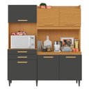 Ver imagem 1 de Kit Cozinha Compacta 6 Portas Selena 182 Cm Cinamomo Grafite Armoveis