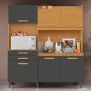 Ver imagem 2 de Kit Cozinha Compacta 6 Portas Selena 182 Cm Cinamomo Grafite Armoveis
