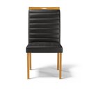 Ver imagem 4 de Kit com 2 Cadeiras Sara Madeira Maciça Estofadas para Mesa de Jantar Courino Preto Cod. 503