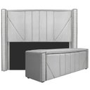 Ver imagem 1 de Cabeceira E Baú Queen 160Cm p/Cama Box - Adj Decor Branco