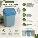 Ver imagem 6 de Lixeira 9 Litros Tampa Click Marmorizada 3D Cesto Lixo Retangular Jeans Casa Cozinha Banheiro Lavabo