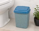 Ver imagem 5 de Lixeira 9 Litros Tampa Click Marmorizada 3D Cesto Lixo Retangular Jeans Casa Cozinha Banheiro Lavabo