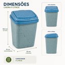 Ver imagem 7 de Lixeira 9 Litros Tampa Click Marmorizada 3D Cesto Lixo Retangular Jeans Casa Cozinha Banheiro Lavabo