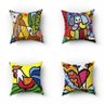 Conjunto de 4 Almofadas Decorativas Romero Brito:40 x 40 cm - 2