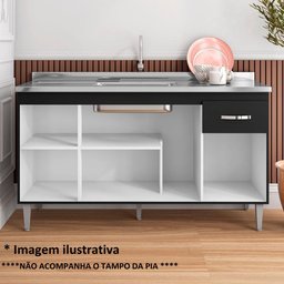 Balcão para Cozinha Gabriela Com 3 Portas s/ tampo -  Leartam - 3