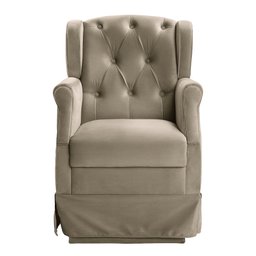 Poltrona Cadeira de Amamentação Balanço + Puff Ternura Suede Bege - Star Confort - 5