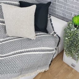 Manta sofa soft 140x170 Bali 04 Preto Comercial Textil 32481 - 2