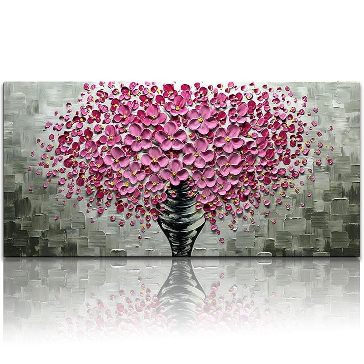 Quadro Pintura Tela árvore moderno visitas flor Quarto 5542: 70cm (A) x 140cm (L)