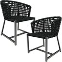 Ver imagem 1 de Kit 02 Cadeiras Decorativas Para Área Gourmet Cozinha Corda Náutica Belize D04 Preto - Lyam Decor