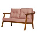 Ver imagem 2 de Namoradeira Vitoria Base Reforçada Luxo Veludo Rose