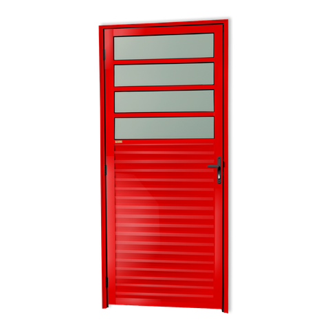 Porta de Cozinha Alumínio 86 Dir. V.Boreal Vermelho Brimak