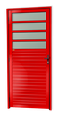 Ver imagem 1 de Porta de Cozinha Alumínio 86 Dir. V.Boreal Vermelho Brimak