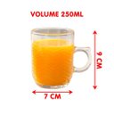 Ver imagem 5 de Jogo Copos de Vidro Xícara Caneca de 250ml Conjunto Kit 6pçs