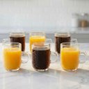 Ver imagem 1 de Jogo Copos de Vidro Xícara Caneca de 250ml Conjunto Kit 6pçs