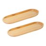 Kit 2 Bandeja Bambu Oval 34cm Travessa Ecokitchen - Mimo Style - 1
