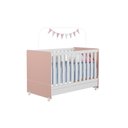 Ver imagem 2 de Quarto Infantil Berço Americano Encanto, Cômoda Adhara 5 Gavetas 1 Porta Branco/rosê - Fbaby