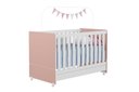 Ver imagem 2 de Quarto Infantil Berço Americano Encanto, Cômoda Adhara 5 Gavetas 1 Porta Branco/rosê - Fbaby
