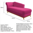 Ver imagem 4 de Kit Diva Recamier Vanessa 140cm Lado Direito e 02 Poltronas Laura Suede - Doce Sonho Móveis RECAMIER