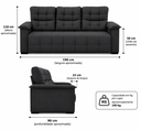 Ver imagem 3 de Sofá 03 Lugares Elegance Plus Sofisticato - Preto