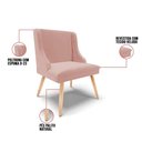Ver imagem 4 de Kit 10 Cadeiras Veludo Rosê Pés Palito Natural
