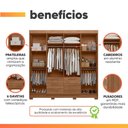 Ver imagem 5 de Guarda Roupas Casal 8 Portas 6 Gavetas Titas