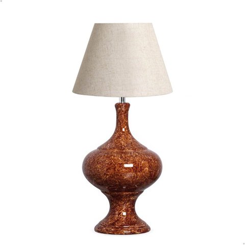 Abajur Grande para Sala Medieval Marrom Petra com Cúpula 65,5x35 Cm