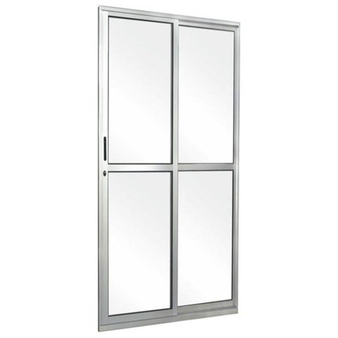 Porta de Sacada de Correr de Alumínio Brilhante 2 Folhas Móveis Cmc Classic - 2.10 (A) X 1.50 (L)