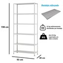 Ver imagem 2 de Estante Aço 6 Prateleiras Livros Cozinha Quarto Ea102 Cinza