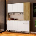 Ver imagem 2 de Armário de Cozinha Compacta 8 Portas e 1 Gaveta 161cm Dacar Freijó/artico - Pallazio